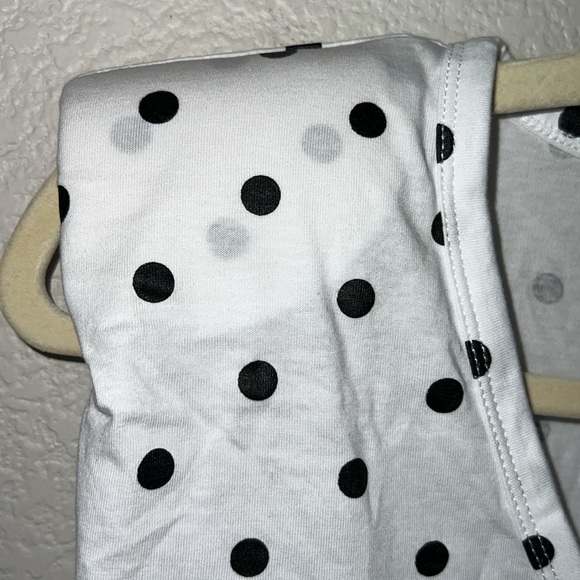 Blank NYC White Polka Dot Muscle Shoulder Pad Top Size L - Picture 7 of 9